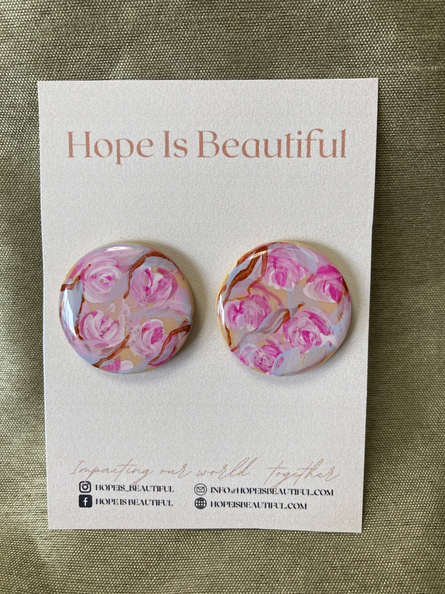 Hand Painted Round Earrings